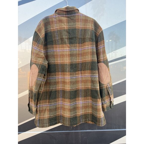Lauren Ralph Lauren Vintage 90s brown hunting plaid wool shacket 1X gorpcore - Picture 4 of 10
